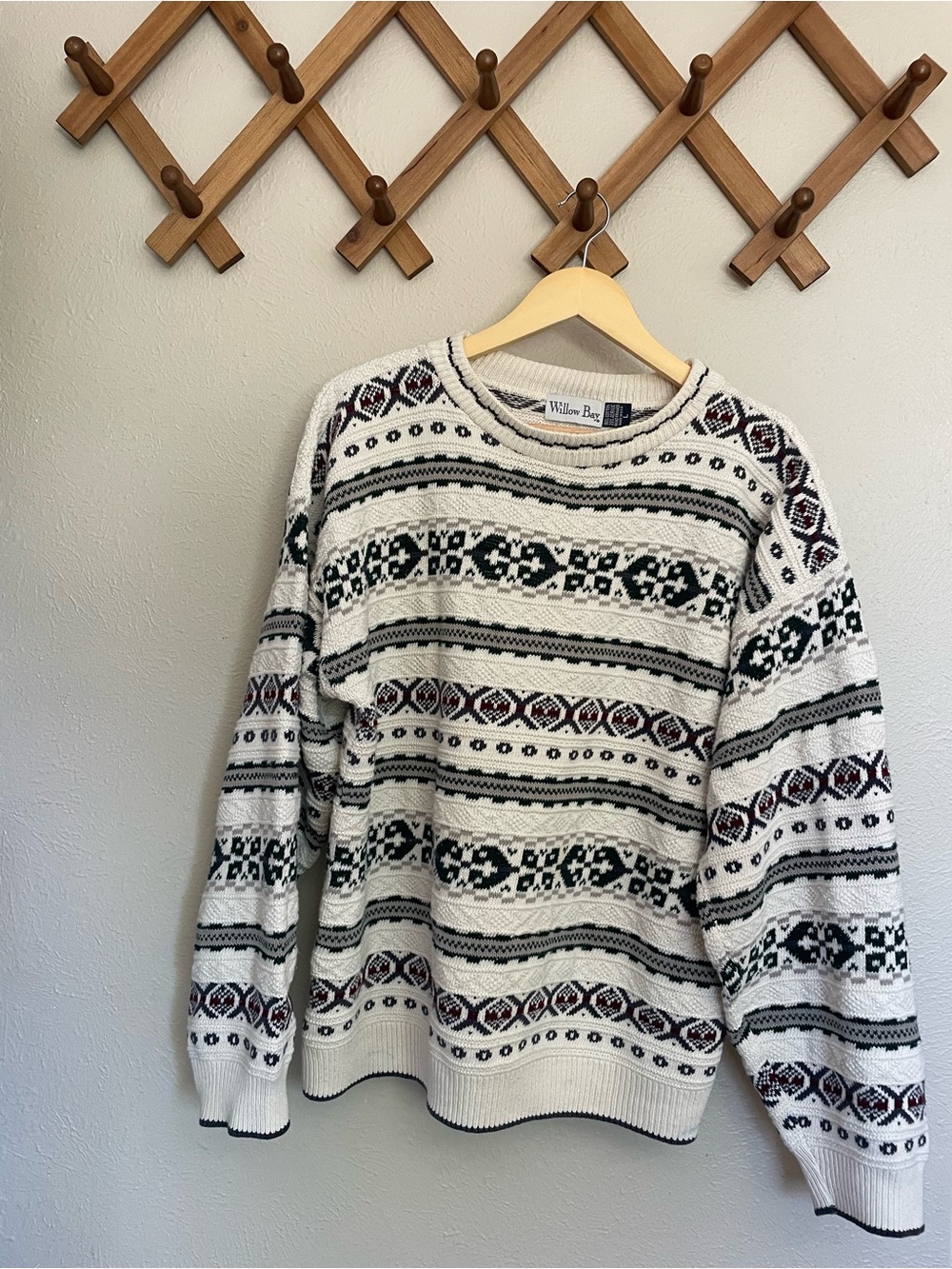 Vintage Willow Bay Cream Fair Isle Knit Sweater